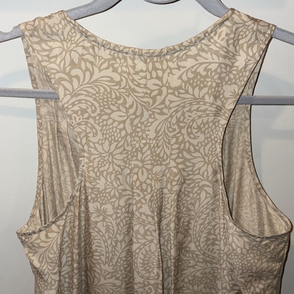 Club Monaco Paisley Silk Sleeveless Snap Front Romper Size 4 Tan - Picture 8 of 16